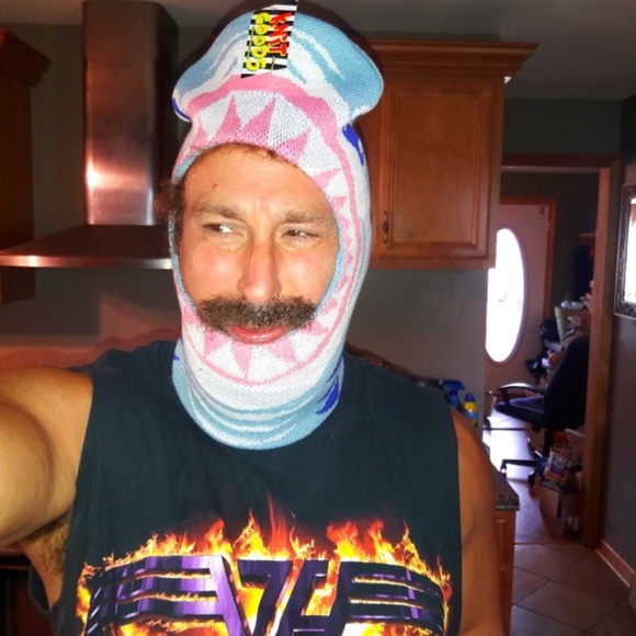 Shark Ski Mask Great White Open Face Hat Bin1 - Picture 3 of 4